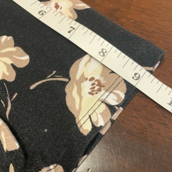 J. Jill XS Floral Casual Beach Vacation Midi Dress Black Tan - Picture 6 of 8